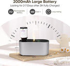 Lecdura Waterless Diffuser for Essential Oil, Battery Operated Scent Air Aromatherapy Diffuser, Mini Aroma Diffusers with 3 Intermittent Mist Modes, Cycle Start for Home Office Bedroom - Silver