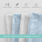 Elegant Comfort Throw Blanket, Reversible Sherpa Flannel, Ultra-Soft, Fuzzy, Cozy and Plush- All Season Lightweight Decorative Throw, 50 x 60 inches, Solid Sherpa Throw, Aqua