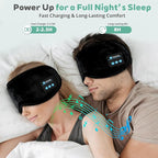 Sleep Mask Bluetooth Wireless Headphones, Sleep Earphones Music Eyemask, 2 in 1 Ear Mask and Eye Mask for Side Sleepers, Warm Earbuds Built-in HD Speakers Blindfold for Men Women (Black)