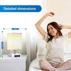 Sunrise Alarm Clock Wake Up Light - 3 Color LED with Sound & Light Awakening, Bioclock Adjustment & APP Control, Square Linen Shade for Bedroom Bedside