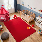 Andecor Shag Living Room Area Rug, 6x9 Red Washable Fuzzy Bedroom Rugs, Soft Fluffy Indoor Carpets for Dorm Boys Girls Kids Room Nursery Home Decorations