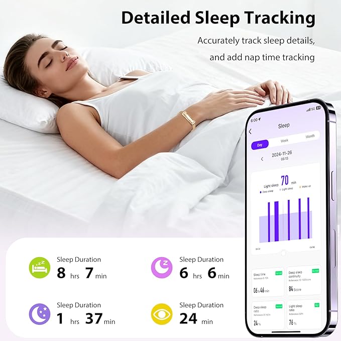 Activity Tracker for Women, Health and Fitness Wearable with 24/7 HRV/Blood Pressure/Heart Rate/SPO₂/Sleep Monitor and 35 Sports Modes, Menstrual Cycle Insights IP68 iOS Android