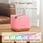 ASAKUKI Essential Oil Diffuser for Home, Large 700 ml Aromatherapy Humidifier with Top 6 Essential Oil Sets, Automatic Shut-Off, 7 LED Lights for Living Room, Kitchen, Bedroom, Hotel - Yellow