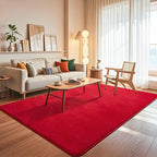 Andecor Soft Area Rug, 4x6 Red Washable Rugs for Living Room Bedroom, Indoor Fluffy Carpets for Dorm Boys Girls Kids Room Nursery Home Decorations