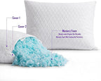 KEYOOHOME Shredded Memory Foam Pillows for Sleeping,Bed Pillows King Size Set of 2 Pack Cooling Adjustable,Good for Side and Back Sleeper with Washable Removable Cover