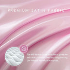 MR&HM Satin Bed Sheets, Full Size Sheets Set, 4 Pcs Silky Bedding Set with 15 Inches Deep Pocket for Mattress (Full, Pink)
