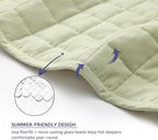 YnM Exclusive 25 lbs Weighted Blanket, Extra Heavy Cotton/Polyester Bed Blanket for Two Persons, Ideal for Queen or King Bed (88x104 Inches, 25 Pounds, Avocado/White Reversible)