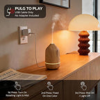 Essential Oil Diffuser, 100ml Aromatherapy Diffuser, Mini Ultrasonic Diffuser for Essential Oil, Home, Office, Cool Mist Humidifier with 7 Led Light, Auto Shut-Off, Wood Grain