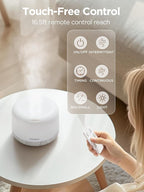 InnoGear Aromatherapy Diffuser & 10 Essential Oils Set, 500ml Essential Oil Diffuser with Remote Control Ultrasonic Cool Mist Scent Humidifier Vaporizer Auto-Off Timer for Valentine's Gift, White