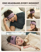 Sleep Headphones Headband Wireless Bluetooth 5.4 - Soft, Breathable, Ultra-Thin Speakers for Side Sleepers, Workout, Airplane Travel, Relaxation