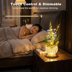 Lily Flower Lamp, Rechargeable Artificial Flower Table Lamp with 3 Color Temperature, Dimmable Touch Cordless Lamp for Bedroom Room Home Decor, Birthday Mother's Day Gift for Mom Grandma Women (Lily)