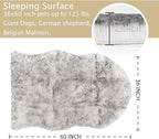 Asrug Soft Faux Fur Dog Rug Plush and Fluffy Dog Mat Ultra Cozy Pet Throw Rug for Dogs Cats, Luxury Soft Faux Sheepskin Chair Cover Seat Pad Shag Fur Area Rugs for Bedroom, Black & White, 3ftx5ft