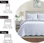 IR Imperial Rooms 8 Pack Quilt King Size Bedding (106" x 96") - Bulk Wholesale for Hotels, Guest Bedroom & Airbnbs - Lightweight Microfiber Reversible Embossed Quilts Bedspread (White)