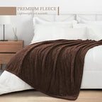 Exclusivo Mezcla Fleece Coffee Throw Blanket for Couch Sofa, Ultra Soft, Lightweight and Fluffy Blankets for Women, All Season, 50x60 Inches