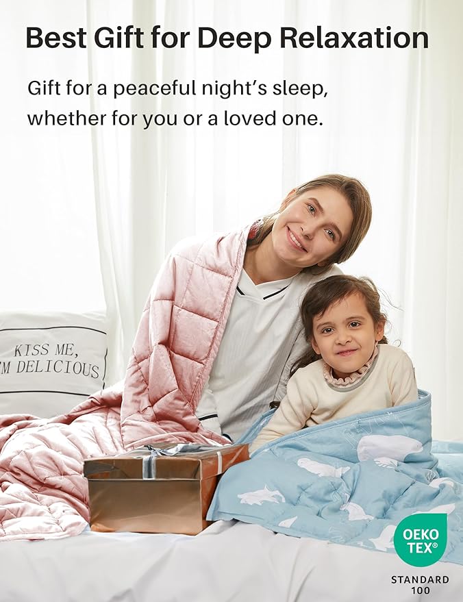 Weighted Idea Weighted Blanket for Adults (Coral Pink,48"x72",20lbs) Cooling Breathable Heavy Blanket with Premium Glass Beads All-Season Soft Thick Comfort