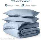 Bare Home Bedding Duvet Cover Queen Size - Premium 1800 Super Soft Collection - Lightweight, Cooling - Soft Breathable Bedding Duvet Cover (Queen, Dusty Blue)