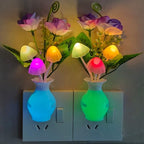 AUSAYE Color-Changing LED Night Light, 1Pack Plug in Dusk-to-Dawn,Home Décor Lamp Dream Nightlight Purple Rose Flower Mushroom Night Light for Kids Adults Bedroom,Bathroom,Stairs, Kitchen,Hallway