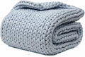 YnM Cooling Weighted Blanket, Handmade Chunky Yarn Knitted Design, Temperature Regulating and Breathable, Machine Washable Throw for Sleep or Home Decor (Azure Blue, 60x80 Inch, 15lbs)