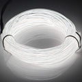 JIGUOOR USB Rechargeable EL Wire 32.8ft/10m (5mx2) Bright Neon Light Strip 360° Illumination Neon Tube Rope Lights for DIY, Festival, Party Decoration, Halloween, Chrismas (32.8ft/10M, White)