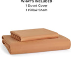 Bedsure Duvet Cover Twin/Twin XL Size - Soft Double Brushed Bedding Set for Kids & Adults, Zipper Closure, 2 Pieces, Includes 1 Duvet Cover (68"x90") & 1 Pillow Sham, NO Comforter, Burnt Orange