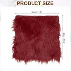 PATIKIL 12" Locker Rug, Small Area Rug Mini Faux Fur Rugs Small Locker Carpet Soft Fluffy Tiny Photography Props Square for Nail Photo Tabletop Background Picture Decoration, Red
