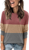 Magritta Women's Long Sleeve Leopard Color Block Tunic Comfy Crewneck T Shirt Tops Black XL