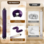 Heatless Curls Overnight Rods Jumbo Set, Heatless Hair Curler Velvet Satin Jumbo Flexi Rods to Sleep in, No Heat Overnight Sleeping Blowout Curls Wave Styling Tools with Silk Scarf 4pcs Purple
