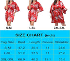 QXQTER Peony Floral Silky Satin Robe Wedding Bridal Party Bride Bridesmaid Robes for Women Dressing Gown Kimono Robe