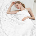 White Weighted Blanket for Adults 12lbs, 48"x72", Twin Full Size Cooling Heavy Throw Blanket for 110-130lbs, Microfiber Soft Thick Big Blankets Weighted Comforter Gift for Sleeping