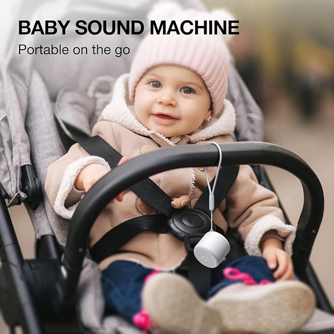 Portable Sound Machine for Baby Adults,LEICEX Travel Sound Machine,15 Non-Looping Sound Timer and Memory Play, Mini White Noise Machine for Sleeping Office Privacy Travel Gift