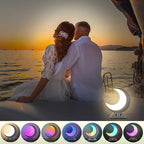 Moon Table Lamp with Time Alarm Clock, RGB Adjustable Light with Bluetooth, with Scene Mode and Music Mode, Warm White LED Moon Light, Suitable for Home Decoration, Bedroom Living Room Desk.