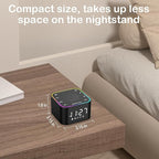 Sound Machine with Alarm Clock: 30 Non-Looping Sleep Sounds - White Noise Alarm Clock for Natural Wake Up - Adjustable Volume & Light, Memory Function, Sleep Timer (Black)