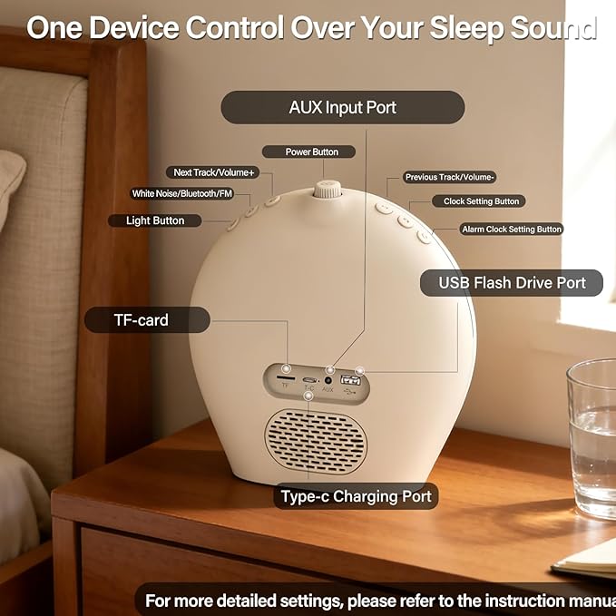 Sunrise Alarm Clock with Bluetooth Speaker, Dual Alarm Clock Radio with White Noise Sleep Machine, RGB Bedside Night Light, FM Radio, 10W Stereo Sound, Rechargeable Smart Clock for Bedroom