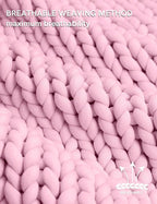 YnM Chunky Throw Blanket, Medium-Weight, Hand Knitted, Skin Friendly, Ventilated and Breathable, Machine Washable, Home Décor Piece for Couch, Sofa and Bed (Fancy Pink, 60x80 Inch)