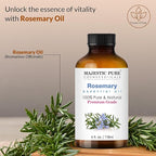 Majestic Pure Essential Oil with Glass Dropper - 100% Pure and Natural - Essential Oils for Diffuser, Aromatherapy, Soap and Candle Making, Rosemary Essential Oil, Rosemary Oil, 4 Fl Oz