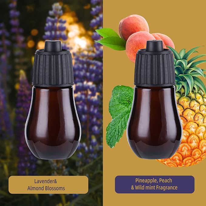 HAPPTWS Essential Oil Diffuser - Waterless Diffuser 3 Timer Settings Battery Powered for Bedroom Yoga Room Toilet Pet Room White