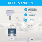 Blessed Night Light,White Cross in Heaven Night Lights Plug into Wall Dusk to Dawn Sensor Led Lamp for Women Men,Led Lights for Stairway/Hallway/Bedroom,0.5W