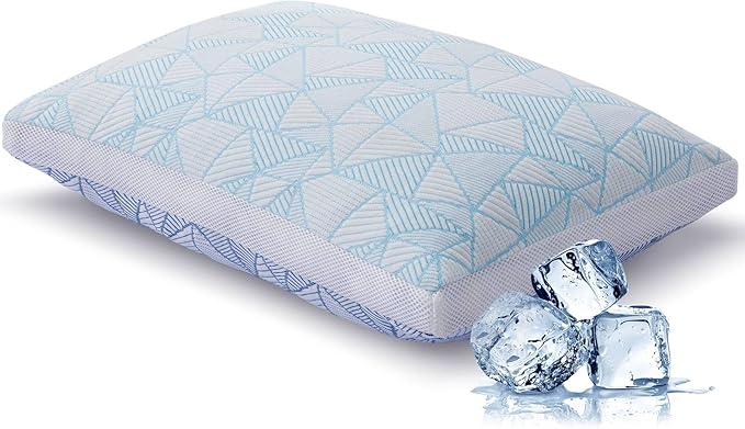 Sylvaris Shredded Memory Foam Cooling Soft Bamboo Viscose Pillow Queen Size, Adjustable Hypoallergenic Hotel Quality Bed Pillow for Side, Stomach or Back Sleeper, Oeko-TEX Certified