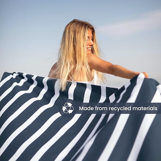 SummerSand Microfiber Beach Towel XXL Oversized (71 x 63 in) - Quick Dry, Sand Free - Compact and Lightweight for Travel - Recycled Materials - Extra Large Beach Blanket – Deep Blue