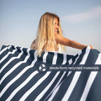 SummerSand Microfiber Beach Towel XXL Oversized (71 x 63 in) - Quick Dry, Sand Free - Compact and Lightweight for Travel - Recycled Materials - Extra Large Beach Blanket – Deep Blue
