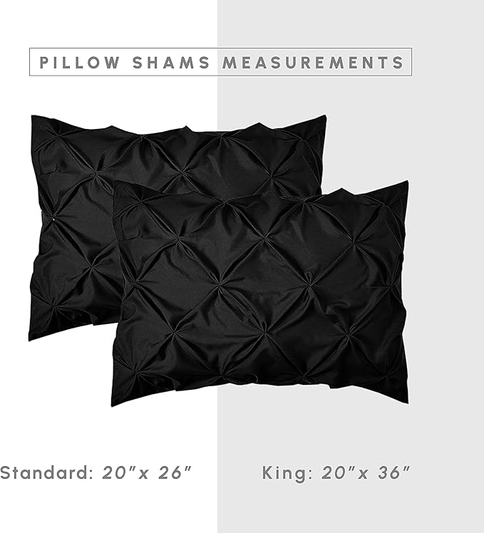 Elegant Comfort 8-Piece Pinch Pleated Comforter Set - All Season Complete Bed in a Bag, Includes 4pc Smart Sheet Set, Bed Skirt, Comforter, Matching Pillowcases and Shams, Twin/Twin XL, Black