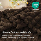 BEDELITE Brown Throw Blanket for Couch and Bed- Super Soft and Warm 3D Checkered Fluffy Fuzzy Fleece Blanket, Luxurious Plush Cozy Blanket for Room Decor Spring, 50x60 inches