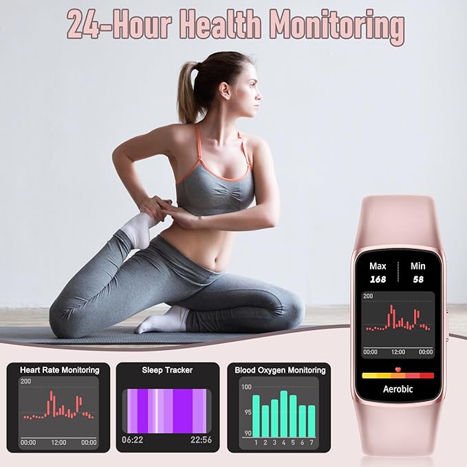 Zeacool Fitness Tracker with 24/7 Heart Rate, Blood Oxygen Sleep Monitor, 123 Sports Modes Calories Smart Watch,IP68 Waterproof Step Counter Activity Trackers Health Pedometer for Women Men