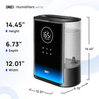 DREO 8L Smart Humidifiers for Bedroom 600ft², 80H Runtime Warm&Cool Supersized Mist Humidifier for Large Room Indoor, Quiet Whole House humidifier for Baby, Plants, with Alexa/Google, Black, HM717S