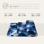 Elegant Comfort Luxury Velvety Feel Blanket, All-Season Lightweight Blanket, Ultra Plush, Soft, Cozy-Fuzzy Flannel Fleece for Couch, Sofa, Bed, Travel, Camouflage Design, Full/Queen, Blue