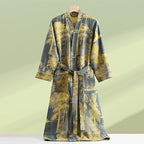 Womens Boho Floral Print Robe Lightweight Short Sleeve Bathrobe Soft Kimono Robes V-neck Loungewear with Pockets