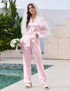 Ekouaer Pajamas For Women Set Silk Pjs 2 Piece Satin Sleepwear Long Sleeve Button Down Lounge Sets With Pant