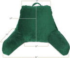 Clara Clark Reading Pillow with Shredded Memory Foam for Sitting Up in Bed and Couch, Back and Arms Adjustable Support for Adults & Teens Backrest Pillows for Reading, with Washable Cover Dark Green