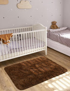 Macgace Small Throw Rugs for Bedroom, 2x3 Brown Mini Non-Slip Area Rug, Super Soft Plush Fluffy Carpet Modern Home Decor Aesthetic for Entryway Entrance Nursery Kids Room Dorm Office