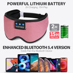 TOPOINT Sleep Mask with Bluetooth Headphones, Breathable Silk Eye Mask for Sleeping Men Women, Bluetooth Sleep Mask Blackout with Speakers, Microphone Handsfree, USB C for Travel Meditation Gifts